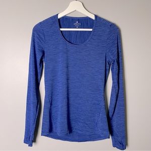 Athleta long sleeve royal blue workout top size xs